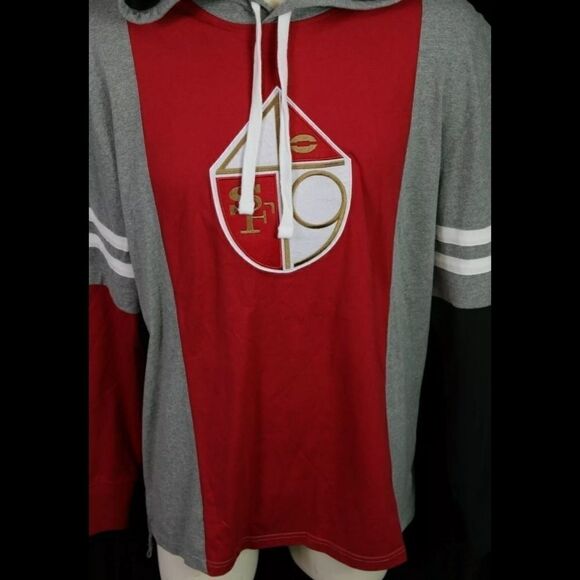 MITCHELL & NESS RED GRAY SAN FRANCISCO 49ERS HOODE - Picture 2 of 10